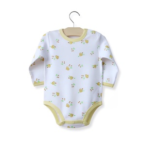 Combinaison bébé en coton biologique à manches longues avec boutons à l'épaule, imprimé animal, sans étiquette, pour nouveau-né, logo personnalisé - Product Image 3