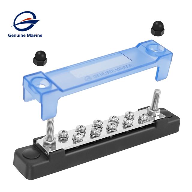 Genuine Marine Boat Battery Electric Earth DC Bus Bar Automotive Negative Power Distribution Busbar with PC Cover Ship Yacht RV