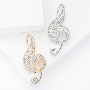 Broches en strass pour femmes et unisexe, épingles en émail motif note de musique de piano, pour banquets, fêtes, sacs à dos, cadeaux, accessoires de bijouterie - Product Image 2