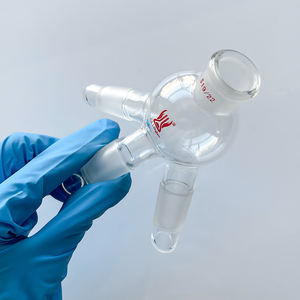 Adattatore Ricevitore per Distillazione a <span class=keywords><strong>3</strong></span> Vie in Vetro Borosilicato Trasparente Personalizzato OEM CS Labglass con Giunto 14/20-24/40 - Product Image 6