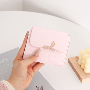 Korean Version Short Style Instagram Minimalist <b>Bow</b> Pattern Student Friendly Multiple Card Slots Large Capacity Pu Leather - Product Image 4