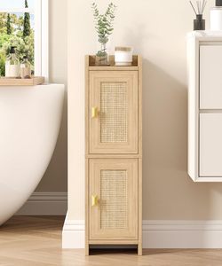 Meuble de salle de bain moderne et étroit, rangement <span class=keywords><strong>pour</strong></span> papier <span class=keywords><strong>toilette</strong></span>, organisateur d'angle <span class=keywords><strong>en</strong></span> <span class=keywords><strong>bois</strong></span> mince, étagère réglable à 4 niveaux <span class=keywords><strong>pour</strong></span> petits espaces - Product Image 1