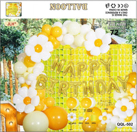 Guirnalda de Globos de Látex para Fiestas de Cumpleaños, Decoración de Fondo con Diseño Vintage y Serie de Colores Macaron, Impresión sin Motivos