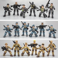 Figura de acción militar transfronteriza de 10 cm con articulaciones desmontables, soldado móvil de plástico con armas de juguete para niños