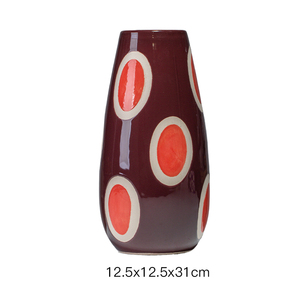 Design di lusso in ceramica marrone e arancione <span class=keywords><strong>vaso</strong></span> colorato fiore fresco per la decorazione della casa - Product Image 4