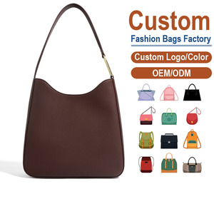Women's Full-Grain Genuine Leather <b>Shoulder</b> Bag –Textured Surface -Gold-Tone Hardware · Adjustable <b>Strap</b> · Custom Logo Available - Product Image 1