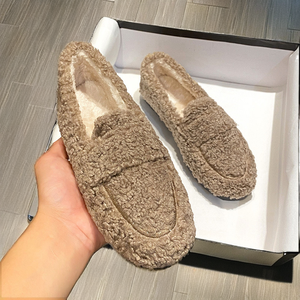 Zapatos Planos Lefu Otoño/Invierno 2025, Color Sólido Terciopelo, Suela Gruesa Transpirable, Color Marrón de Primera Fuente - Venta al por Mayor de Fábrica - Product Image 2