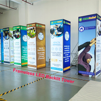 Tour d'affichage publicitaire LED rétroéclairée en aluminium SEG avec impression couleur intégrale pour salon professionnel