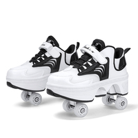 Chaussures à roulettes pour enfants à 4 roues, pour garçons et filles, pour la marche en extérieur