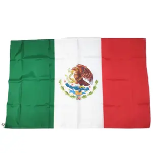 프로모션 90*150CM 68D 폴리에스터 레드 화이트 그린 멕시코 국기 멕시코 국기 디스플레이