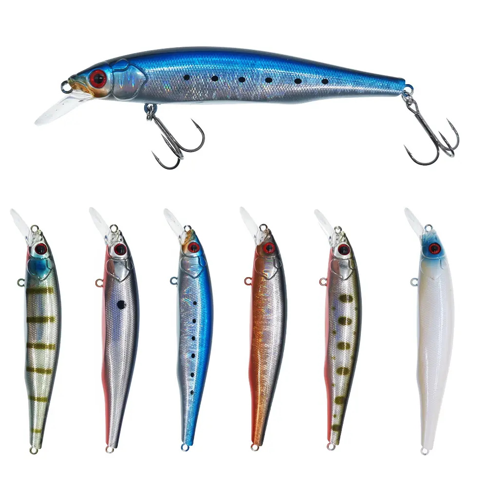 115mm 17.5g yüzer lazer balıkçılık cazibesi batan Minnow sert yem plastik sert balıkçılık Lures