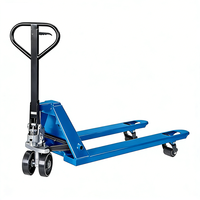 Chariot à palettes manuel de 3 tonnes avec roues en PU, largeur de fourche optionnelle de 550/680 mm pour la logistique d'entrepôt