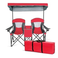 HE-1319 Factory Direct Chaise de plage de loisirs en plein air Portable pliable Ice Pack Double Lover Chair avec hangar pour le camping