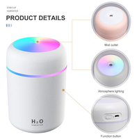 Diffuseur d'arômes humidificateur Usb Portable petit diffuseur d'huile essentielle diffuseur de parfum de maison avec lumière colorée pour voiture à la maison