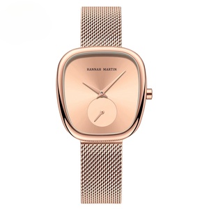 Nuevo reloj de mujer con esfera tonneau en oro rosa, a la moda, informal, de negocios, de acero inoxidable, resistente al agua, analógico, de cuarzo. - Product Image 2