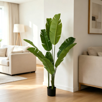 JOLAMIRA Plante Artificielle Bananier du Voyageur, Grande Plante d'Intérieur de Luxe Léger pour Salon, Style Nordique, en PE+Fer, Écologique