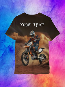 OEM Full Print Motocross Dirt Bike Graphic Tee Personalized Custom Name Text Motorcycle <strong>Racing</strong> Men Casual Short Sleeve T-shirt - Product Image 5