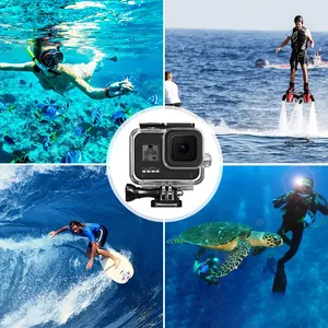 40M Waterproof Dive Case For GoPro Action Camera Hero 8 Black / Protective Underwater Housing Shell With Bracket Mount For GoPro