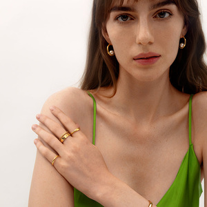 Anillo de Musa de sirena de plata 925 chapado en oro de 14 quilates de alta calidad Diamante de corte ovalado encantador para fiesta - Product Image 2