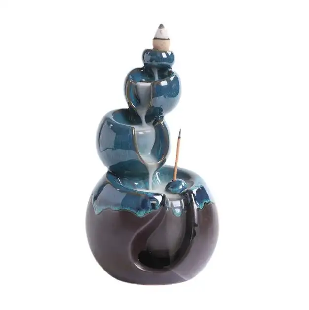 Quemador de incienso de reflujo de cerámica, decoración creativa para el hogar, mano de Buda, LotusKiln, se transforma en regalo artesanal BlueCenser