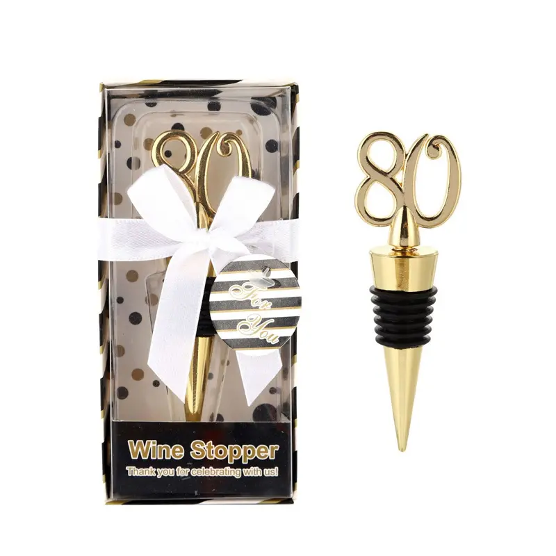 Ywbeyond Anniversary Birthday Gifts Wedding Favors Souvenir Golden Digital 30 40 50 60 70 80 Wine Bottle Stopper