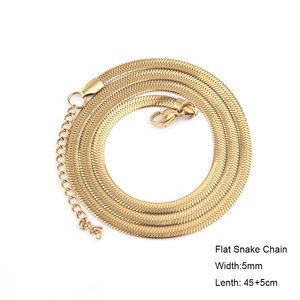 Cadenas de Serpiente de Acero Inoxidable con Baño de Oro de 18K, Resistentes al Agua, Venta al Por Mayor |   Cadena de Acero Inoxidable para Hacer Joyería, Cadena para Collar Gargantilla - Product Image 5