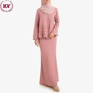 OEM Islam Roupas Mulheres Longo Muçulmano Vestido Floral Digital Impresso Muçulmano Baju Melayu Baju Kurung Moden