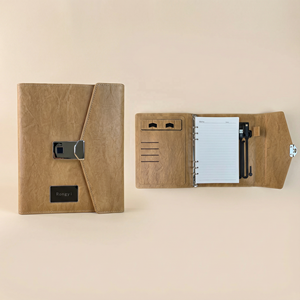 Nouvel Arrivage 2026 <span class=keywords><strong>Rongyi</strong></span> Carnet A5 96 Feuilles en Cuir avec Serrure Intelligente à Empreinte Digitale, Reliure Cousue et Power Bank Intégrée - Product Image 2