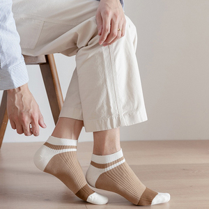 Chaussettes courtes décontractées d'été pour hommes en coton peigné, respirantes, absorbant la transpiration, antibactériennes, avec logo personnalisable – Vente en gros - Product Image 6