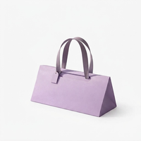 Boîtes cadeaux personnalisées, emballage de luxe, boîtes en papier violet avec poignée, impression personnalisée, vente en gros