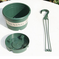 Panier de jardinage en plastique pour pots de fleurs suspendus avec crochets de suspension et trous de drainage pour plantes et fleurs d'intérieur/extérieur