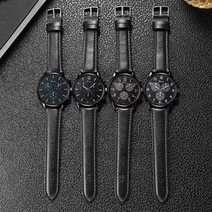The new cross-border classic simple men's quartz watch fashion simulation three eyes Geneva men's watch