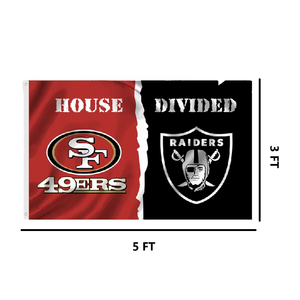 Bandera Personalizada Rectangular de 3x5 pies con Diseño de Casa Dividida, Entrega Rápida, Impresión Digital, Poliéster Impermeable, Asta de Aluminio Plegable - Product Image 4