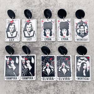 Cartoon <span class=keywords><strong>Tarot</strong></span> Kaart Ornament Halloween Horror Cartoon Acryl Oorbellen Voor Vrouw - Product Image 2