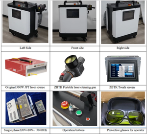 Machine de nettoyage au laser à fibre pulsée portable 200W/300W/500W pour le bois, l'aluminium, le PVC-R, l'élimination de la rouille et de la peinture - Product Image 6