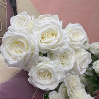 Perlengkapan Bunga Romantis Tangkai Panjang 45cm Bunga Putih Mawar Buatan Dekorasi Pernikahan