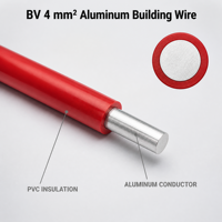 Câble électrique en aluminium 2,5 mm²/4 mm² BV BVV BVR isolé PVC 450/750V léger pour câblage domestique – Vente en gros