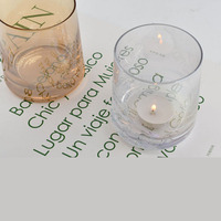 Leere Glas Aroma therapie Soja Kerzen gläser mit Holzdeckeln und Geschenk boxen im Großhandel Champagner-farbigen Luxus verziert
