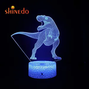 Room 3D Decor Home Lamp 16 Colors Changing Dinosaur Night Light With Remote And Touch Control For Boys Kids Birthday