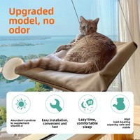 Hamac pour chat en plastique amélioré, étanche, toutes saisons, avec ventouses, pliable, pour rebord de fenêtre, avec structure en fil d'acier