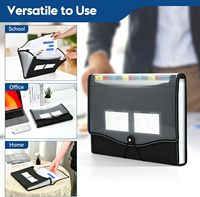 Carpeta de Archivos Expandible Tipo Acordeón de 13 Bolsillos, Material PP+PVC, Cierre Elástico, Cubierta de 0.6mm de Grosor, Personalizable