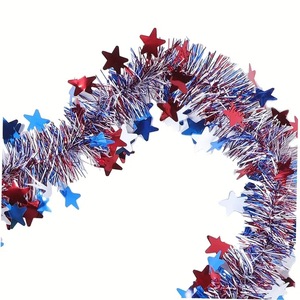 Nuoxin Popolare Ghirlanda Metallica Glitterata Patriottica Rossa Bianca Blu da 2M per Decorazioni del 4 <span class=keywords><strong>Luglio</strong></span> - Product Image 5