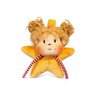 Coussin en forme d'étoile personnalisé en peluche, avec tresses blondes dorées et canne en sucre, vente en gros