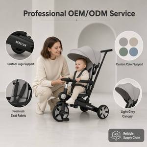 Supplier Custom Kids Tricycle <strong>with</strong> <strong>Handle</strong> Foldable 9 in 1 Adjustable Seat Parent <strong>Handle</strong> Lightweight <strong>Toddler</strong> <strong>Trike</strong> for 1-5 Years - Product Image 2