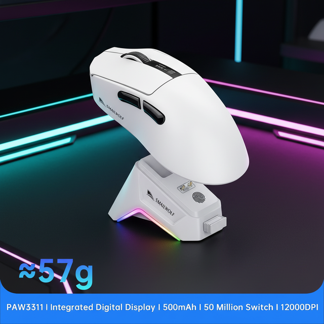 M6 Lightweight Wireless Gaming Mouse Three-Mode High Precision E-Sports Game Mouse Ergonomic Design for PC Laptop