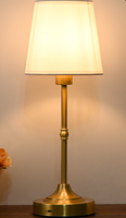 Lampe de table LED vintage rechargeable pour hôtel, base métallique flexible et abat-jour en tissu, lampe de chevet pour chambre à coucher, lumière de nuit