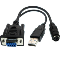 Cable Divisor en Y de Alta Calidad RS232 DB9 a Mini Din PS2 USB