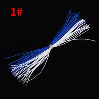 40 pièces/sac jupe en silicone spinnerbait Jig jupe de pêche en plastique souple jupes en silicone à bandes fil de silicone streamer de pêche à la mouche
