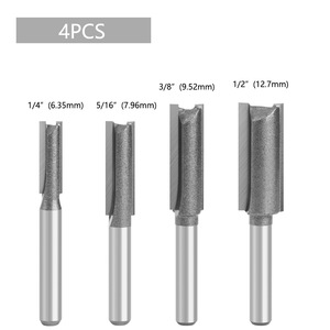 Straight Cut Carbide Tipped Router Bits 1/4 In Round Shank Woodworking Milling Cutter - Product Image 3