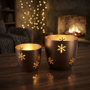 Lanterne en fer artisanale écologique Sonnet Decor, porte-bougie, décoration d'intérieur, motif arbre de Noël, impression numérique 1 couleur - Product Image 3